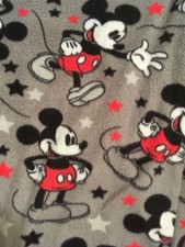 MICKEY MOUSE Fleece PJ Pants, Gray, Red, Black, White, DISNEY Girl’s Med  (8-10)