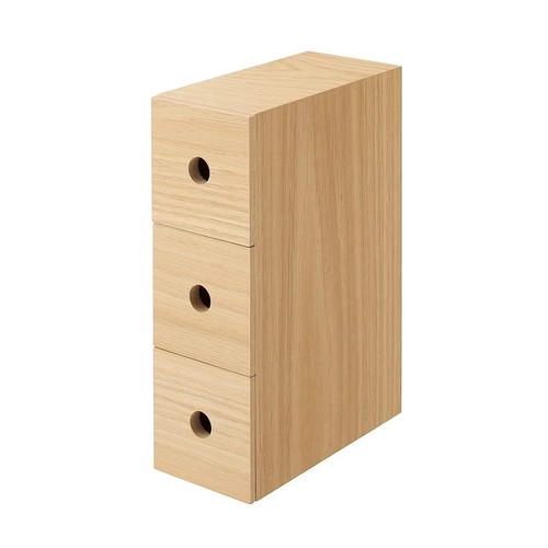 MUJI Wood Small Storage Drawer Box Three stage Organize Desk 8.4x17× 25.2cm - Picture 11 of 24