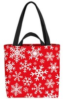 Schneeflocken Weiss Rot Tasche Winter Weihnachten Geschenkpapier Geschenke Must
