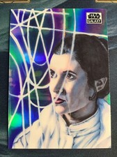 2021 Topps Chrome Star Wars Galaxy Refractor Card Focused And Fearless #73 Leia