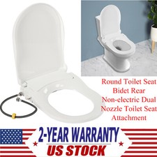 Round Toilet Seat Bidet Rear Non-electric Dual Nozzle Toilet Seat Attachment