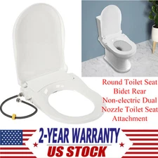 Round Toilet Seat Bidet Rear Non-electric Dual Nozzle Toilet Seat Attachment