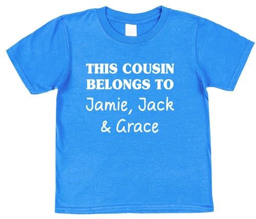 Camiseta personalizada de este primo pertenece a cualquier nombre adultos niños todos los colores - Imagen 6 de 31