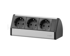 Schulte EVOline Dock 15.453 Alu 3fach Unterbausteckdose schwarz 179 mm