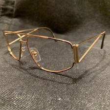 NOS VTG Cottet France Brown Gold Sunglass Club Eyeglass Frame Glasses Big Eye 56