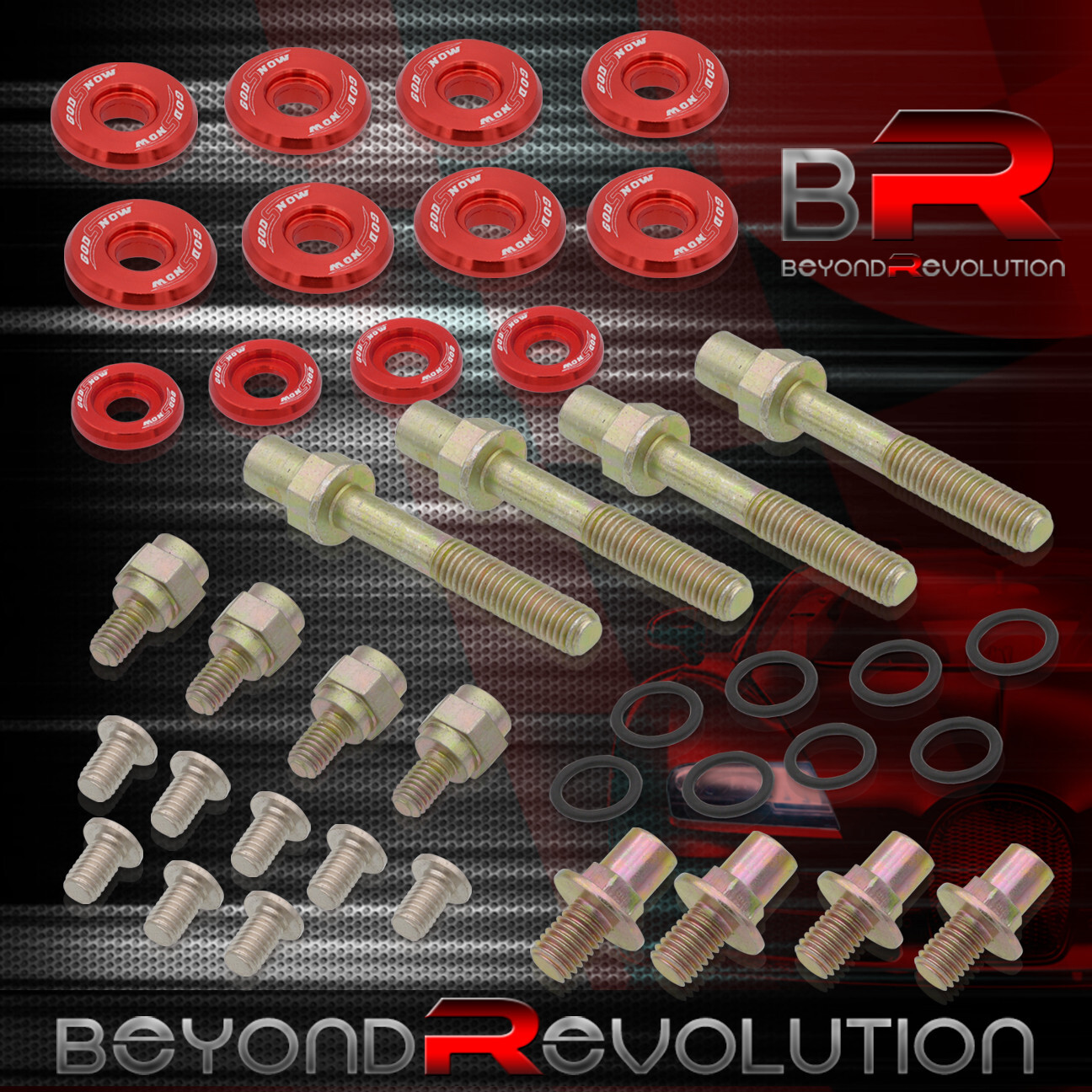 For B16 B18 BSeries Valve Cover Washer Seal & Bolt Nut Kit Aluminum