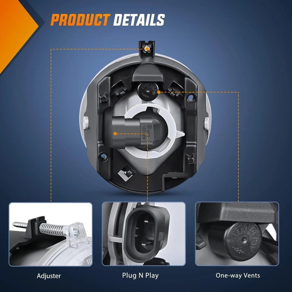 Luz antiniebla parachoques Nilight compatible con Dodge Dakota Durango Jeep 2005-2010 Foto 3 de 4