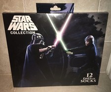 Star Wars Collection Men  s 12 Days Of Socks  Advent  4 Pr Crew / 8 Pr Low Cut