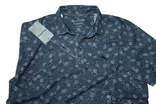 Tommy Bahama Polo Shirt Emfielder Pina Pineapple Maritime Blue SS New Medium M