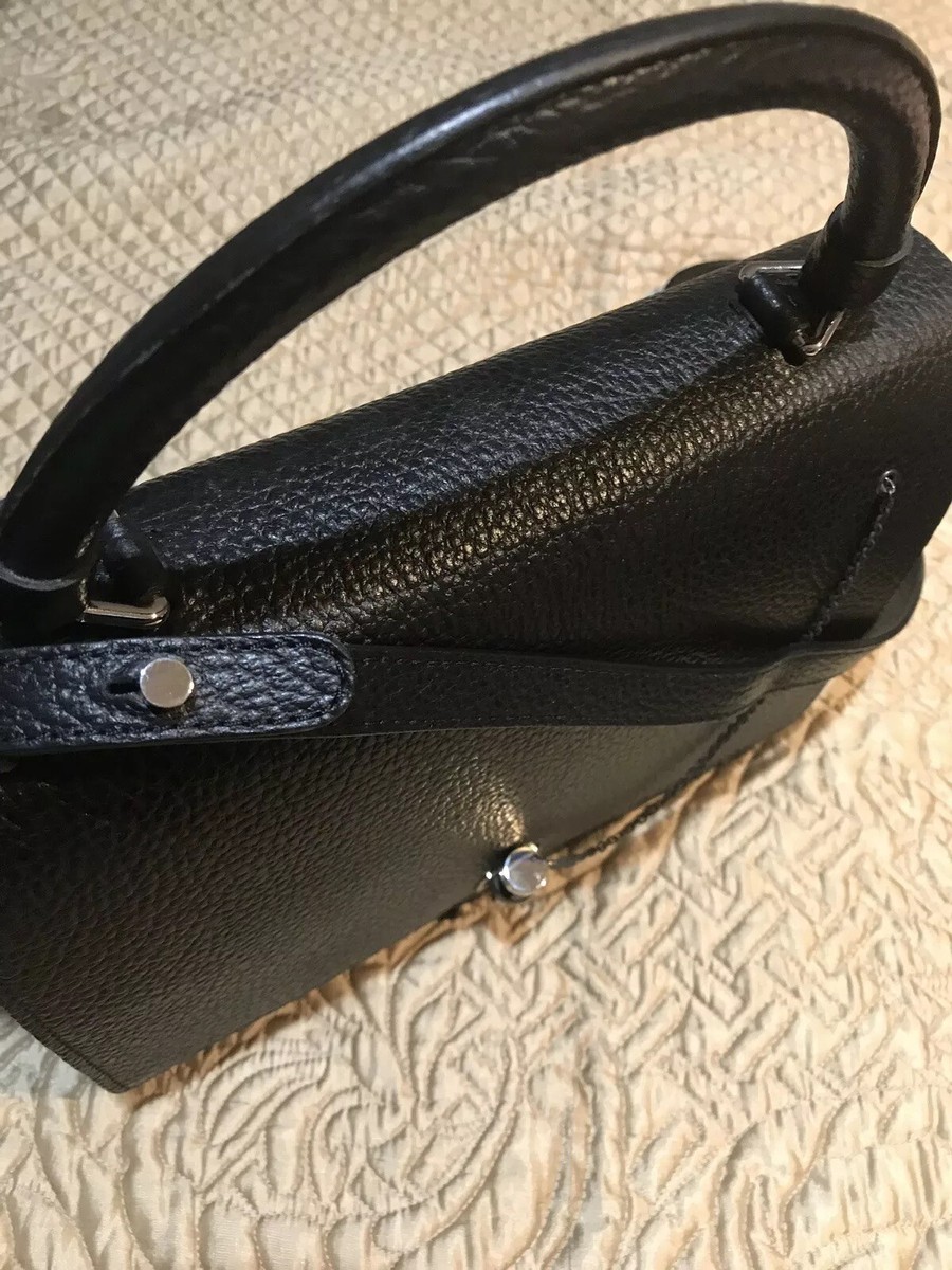 Carven Paris MALHER Grained Black Leather Cross Body Bag | eBay