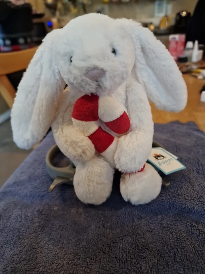 Jellycat Bashful Bunny with Candy Cane - New w/ Tags - Free & Fast Shipping ✅🚚 - Image 2 of 4
