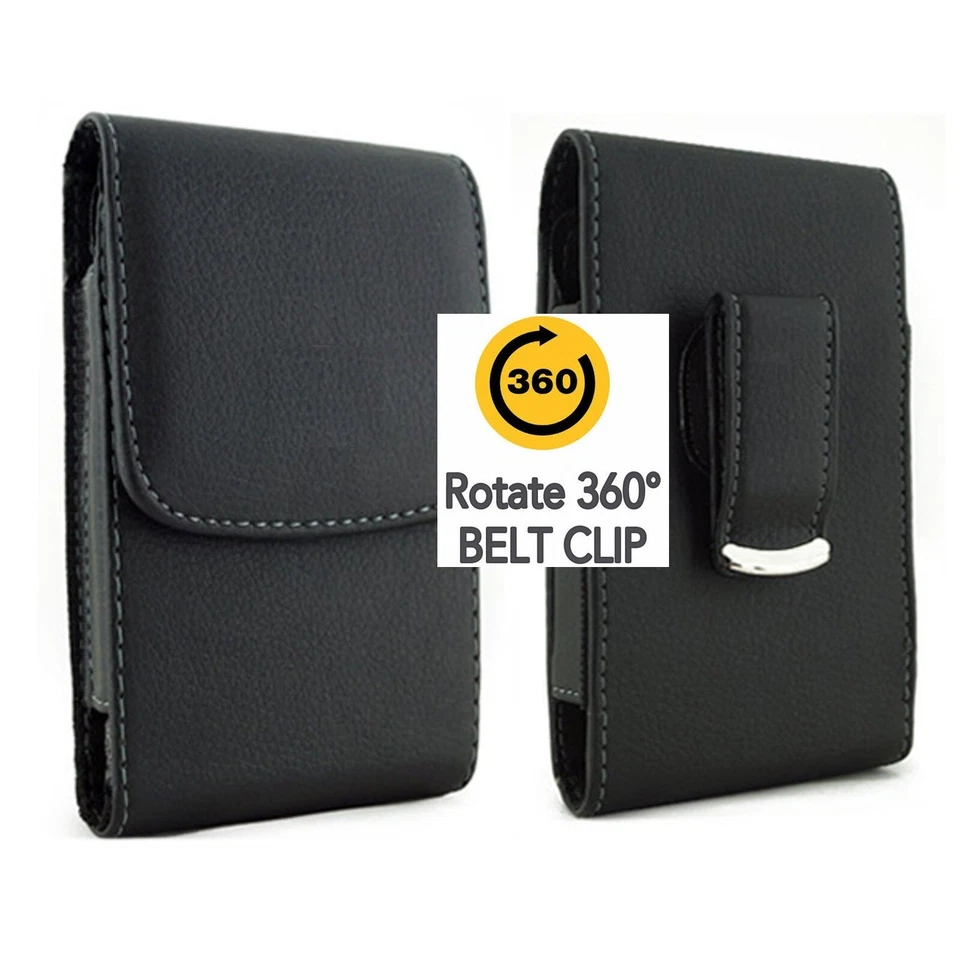 Vertical Leather Swivel Belt Clip Case Holster For iPhone Samsung & other Phones - Image 2 of 4
