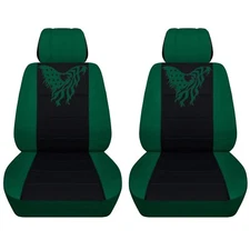 Fits 2006, 2007, 2008 Dodge Ram Green Black Eagle Flag Front Seat Covers
