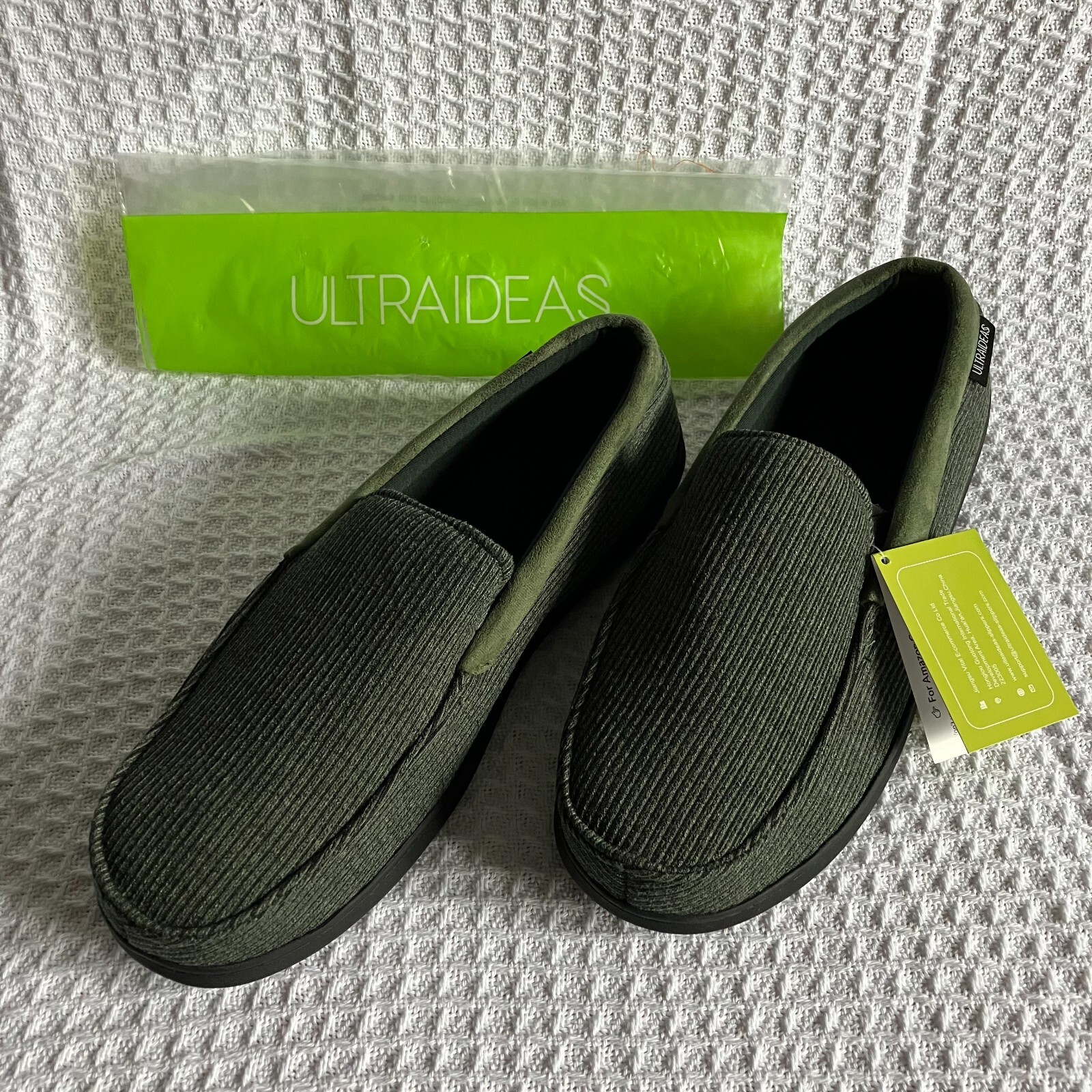 SAOLA Pantofole da uomo verdi in memory foam suola in gomma taglia 11