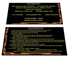 Williams Blackout Pinball Custom Apron Instruction Cards