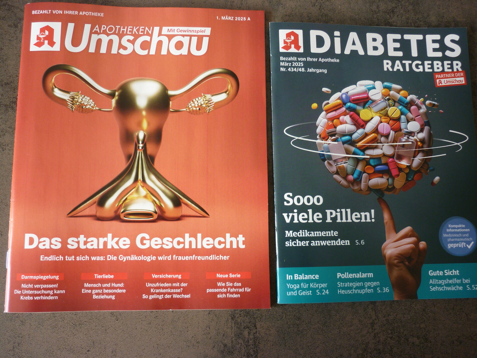 APOTHEKEN UMSCHAU vom 01. 03. 2025 + Diabetes Ratgeber 03/25 siehe Beschreibung