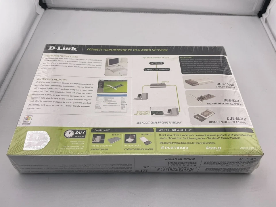 D-Link DFE-530TX+ 10/100 Fast Ethernet Desktop Adapter Network Card Plug & Play - Image 2 of 4