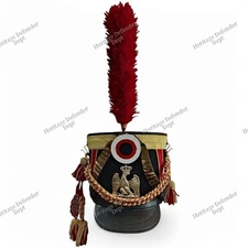 French Napoleon Military Helmet of Chasseurs Army Shako of Young Guard Infantry