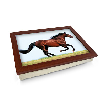 Gerahmtes Premium Schoß Tablett - schönes Kastanienlaufpferd Design, Tiergeschenk
