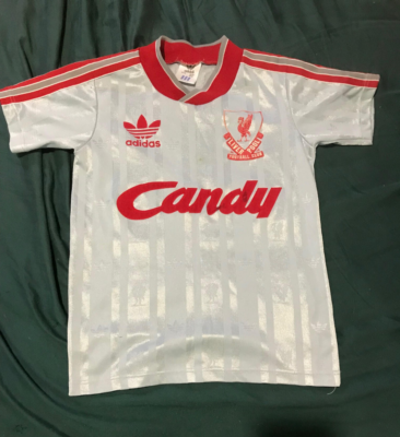 Liverpool FC Vintage 1988-89 Adidas Away CANDY Grey/Silver Jersey