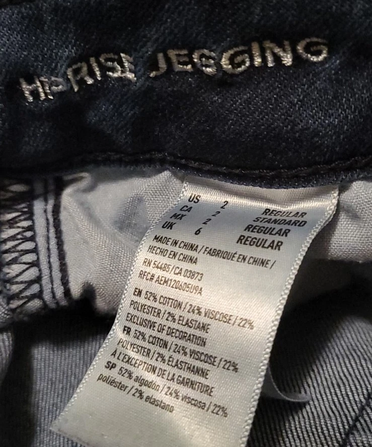 Jeans AEO Junior Miss tamanho. Jegging 2 W27 L28 10" ascensão artista cintura alta BOM - Imagem 4 de 4