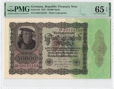 Germany 50000 Mark 1922 P-80 PMG 65 EPQ