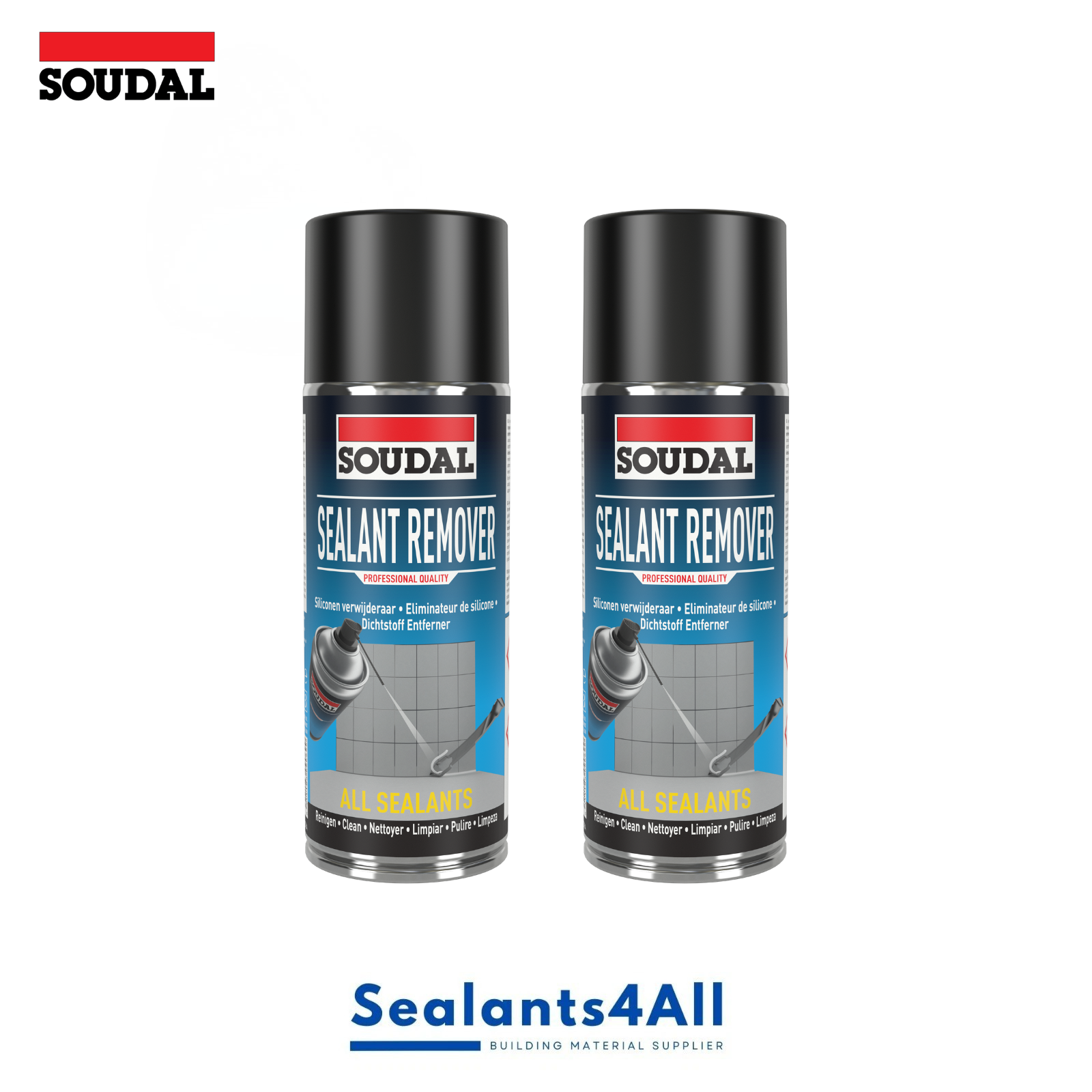 2 x Soudal Sealant Remover 400 ml Spray Expiry 1/29