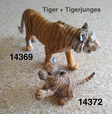 Schleich Tiger 14369 und Tigerjunges  14372 Raubkatzen Wildtiere Großkatze 
