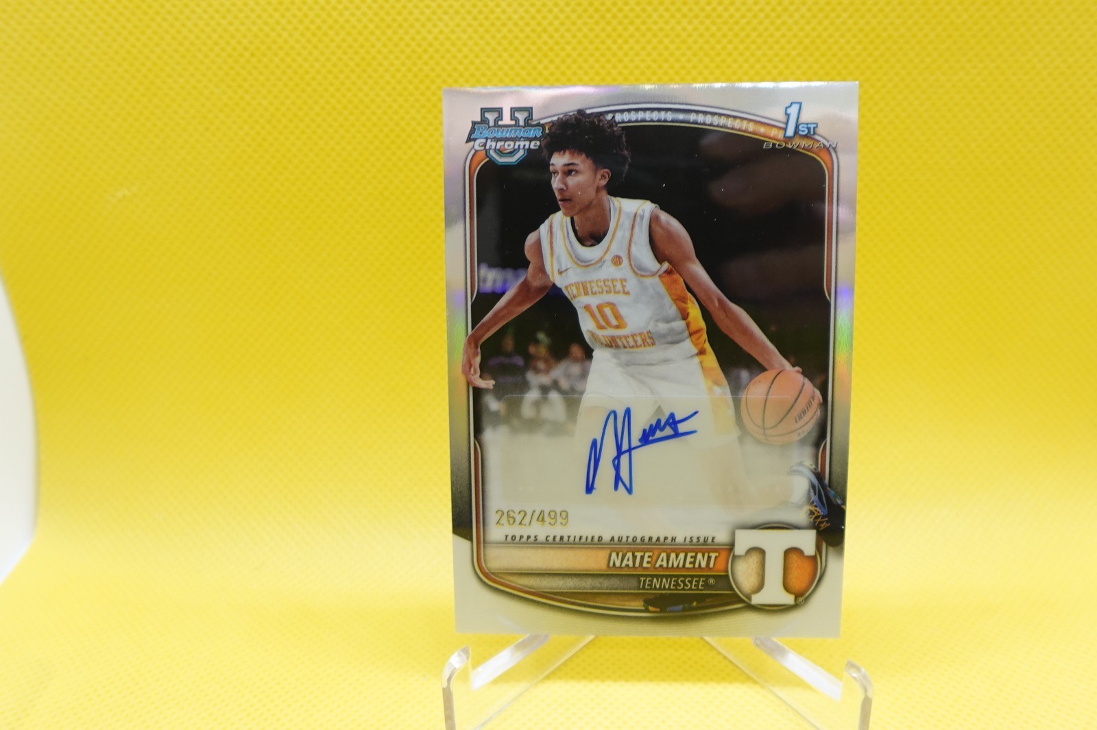 2025-26 Bowman Chrome U Prospects Nate Ament Auto Refractor /499 Tennessee