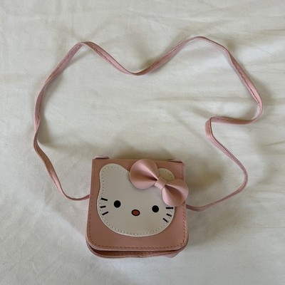 12x10cm Hello Kitty Sanrio Childrens Pink Crossbody Purse Bag Cute Satchel