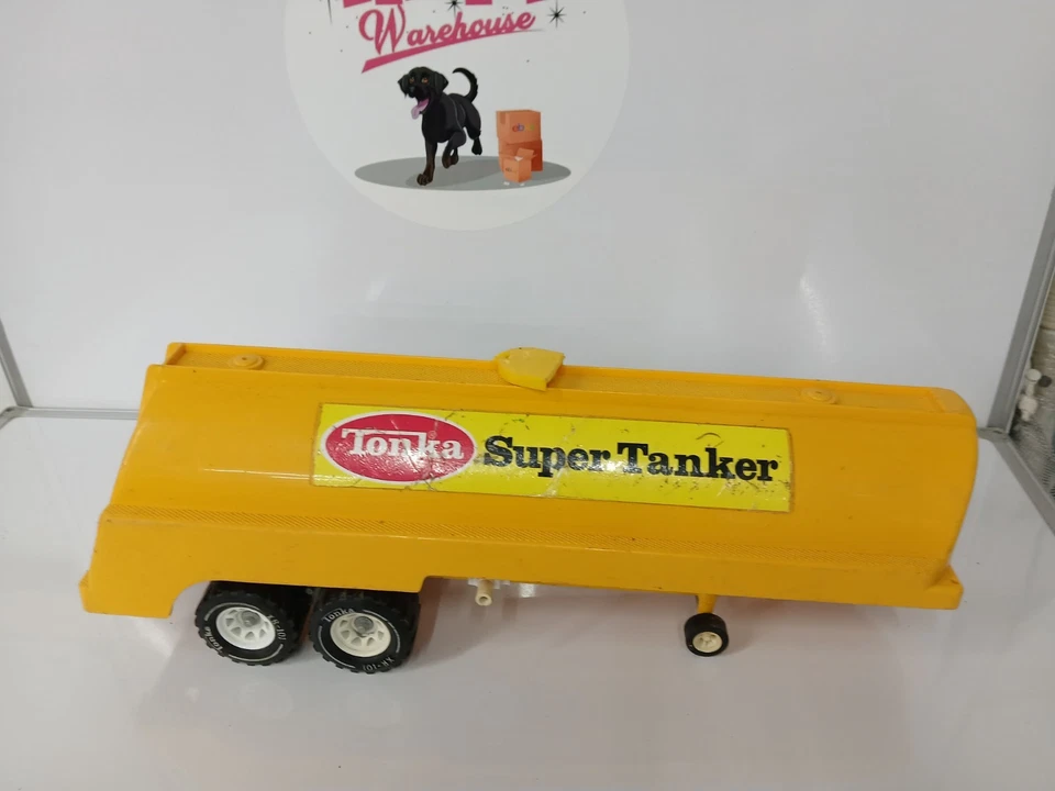Remolque Tonka Super Tanker 20" largo vintage amarillo Foto 2 de 4