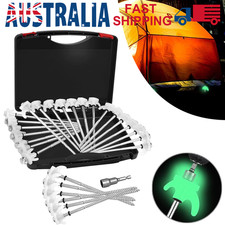 21Pcs Heavy Duty Camping Tent Pegs Steel Screw Drill In Ground Outdoor Stakes