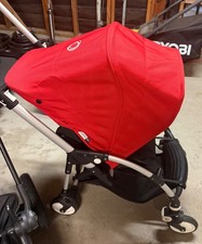 Bugaboo Bee 6 Black/Red Standard Single Seat Stroller with Black Canopy