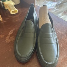 Cole Haan Dark Green Rubber Rain Penny Loafers Size 8
