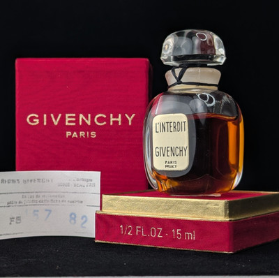 1985 Givenchy L Interdit ½ fl oz Pure Parfum, 1959 Formula, Corded/Sealed/Boxed