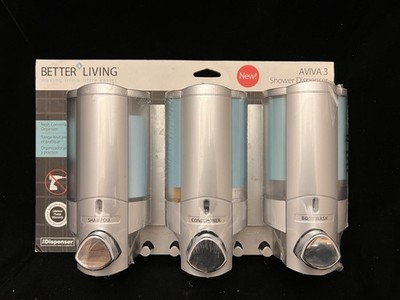 Better Living Products 76335-1 AVIVA 3 Chamber Wall Mount Soap and Shower