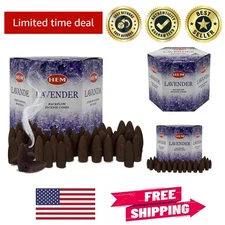 Luxury Lavender Incense Cones Gift Set - 40 Organic Cones for Tranquility