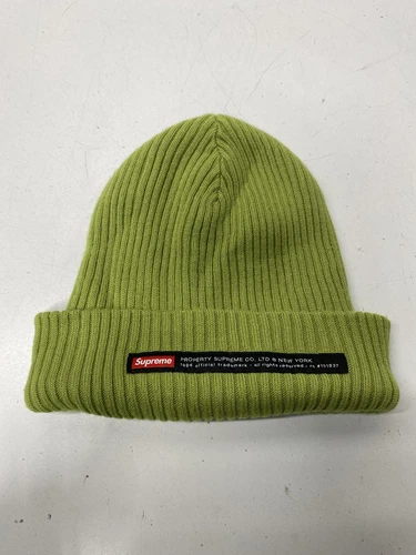 Supreme Men's Green Ribbed Knit Beanie