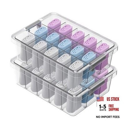 Socks Bra Underwear Drawer Organizer for Closet, 2 PCS Plastic Clear-15 Grids