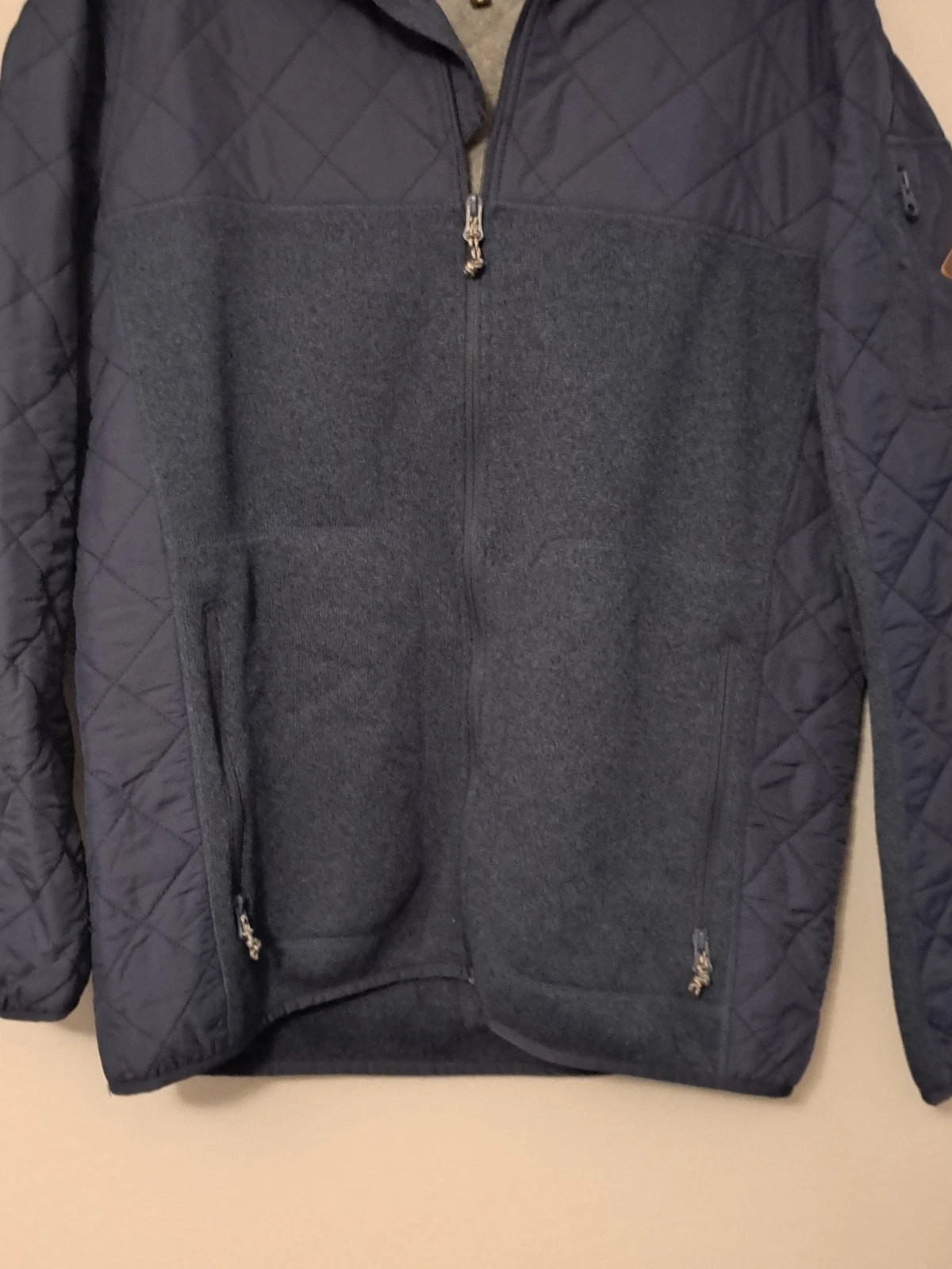 burton durable goods quilted hooded full zip pockets hiking jacket