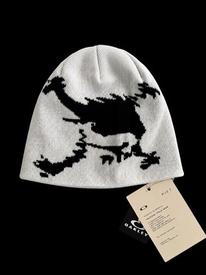 New Oakley x Piet Skull Logo White Beanie Hat Tactical Archive New with Tags