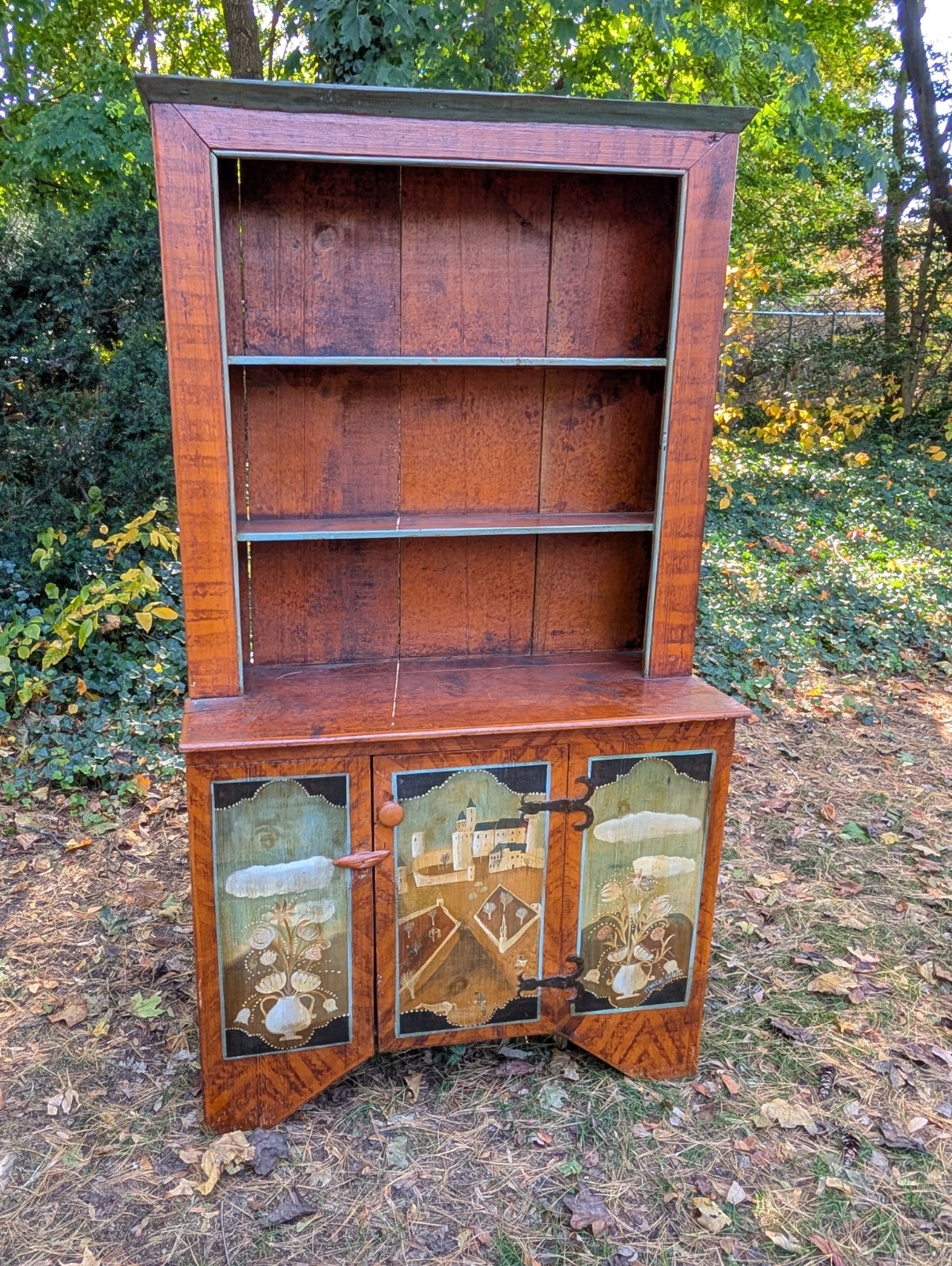 Antique Style  Painted Hutch Marie Colette Charming Primitive Faux Finish