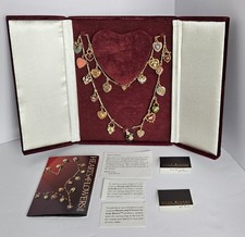 Vtg Joan Rivers Hearts and Flowers 19  Charms Necklace 25