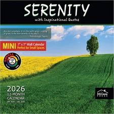 MICASA Serenity Quotes 2026 Mini Wall Calendar, 12-Month, 7x14, Inspirational
