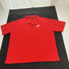 Detroit Red Wings Shirt Mens XL Red NHL Hockey Polo Cotton Embroidered Antigua