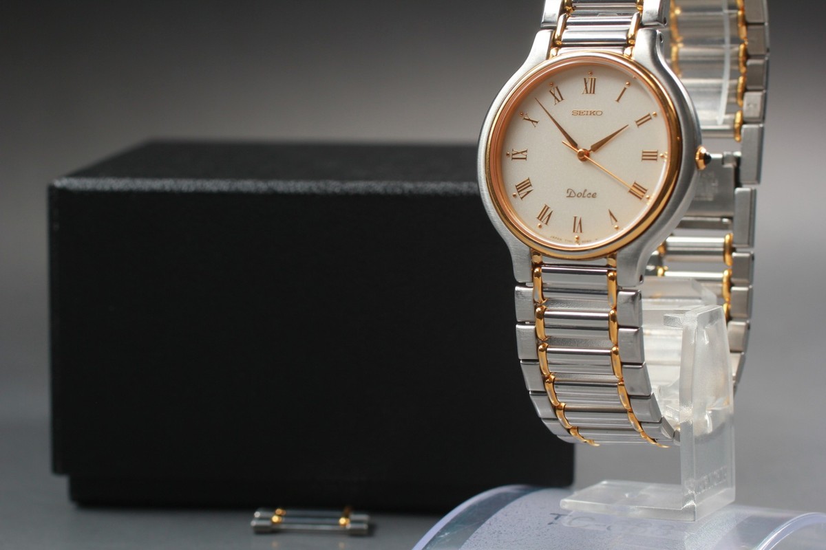 Vintage 1988 Seiko Dolce 7741-6050 Two-Tone Roman Quartz Mens