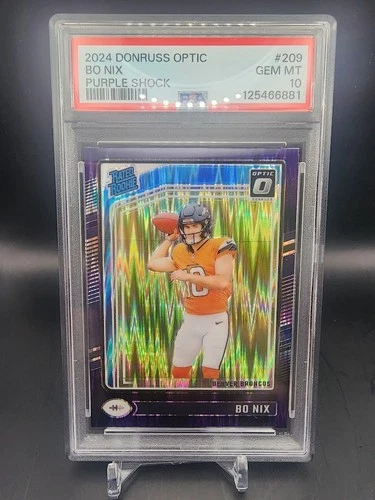 2024 PANINI DONRUSS OPTIC PURPLE SHOCK #209 BO NIX ROOKIE RC PSA 10