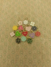 Small Lot of 15  Chanel   Dior Stamped Gold Tone Button  Zipper Pull 14mm 