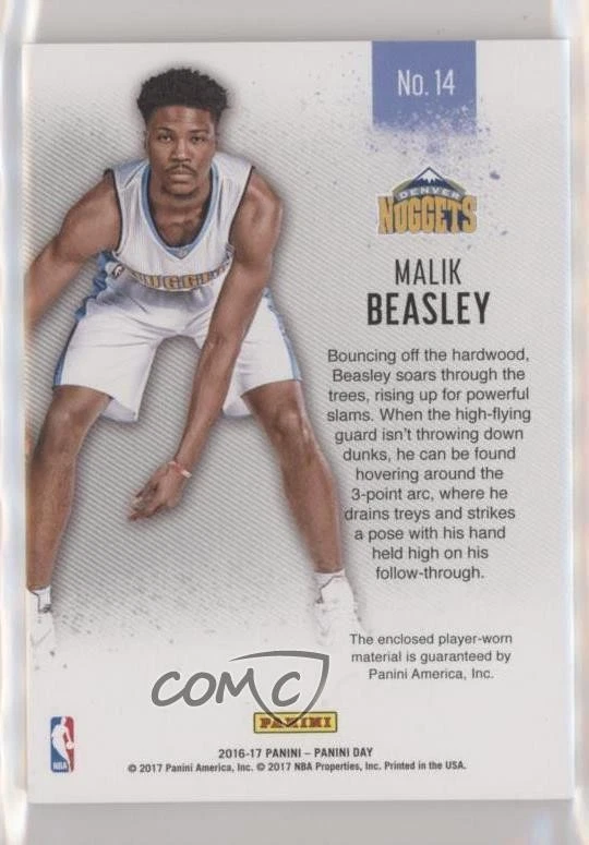 2016-17 Panini Day Material Malik Beasley #14 Rookie RC - Image 2 of 2