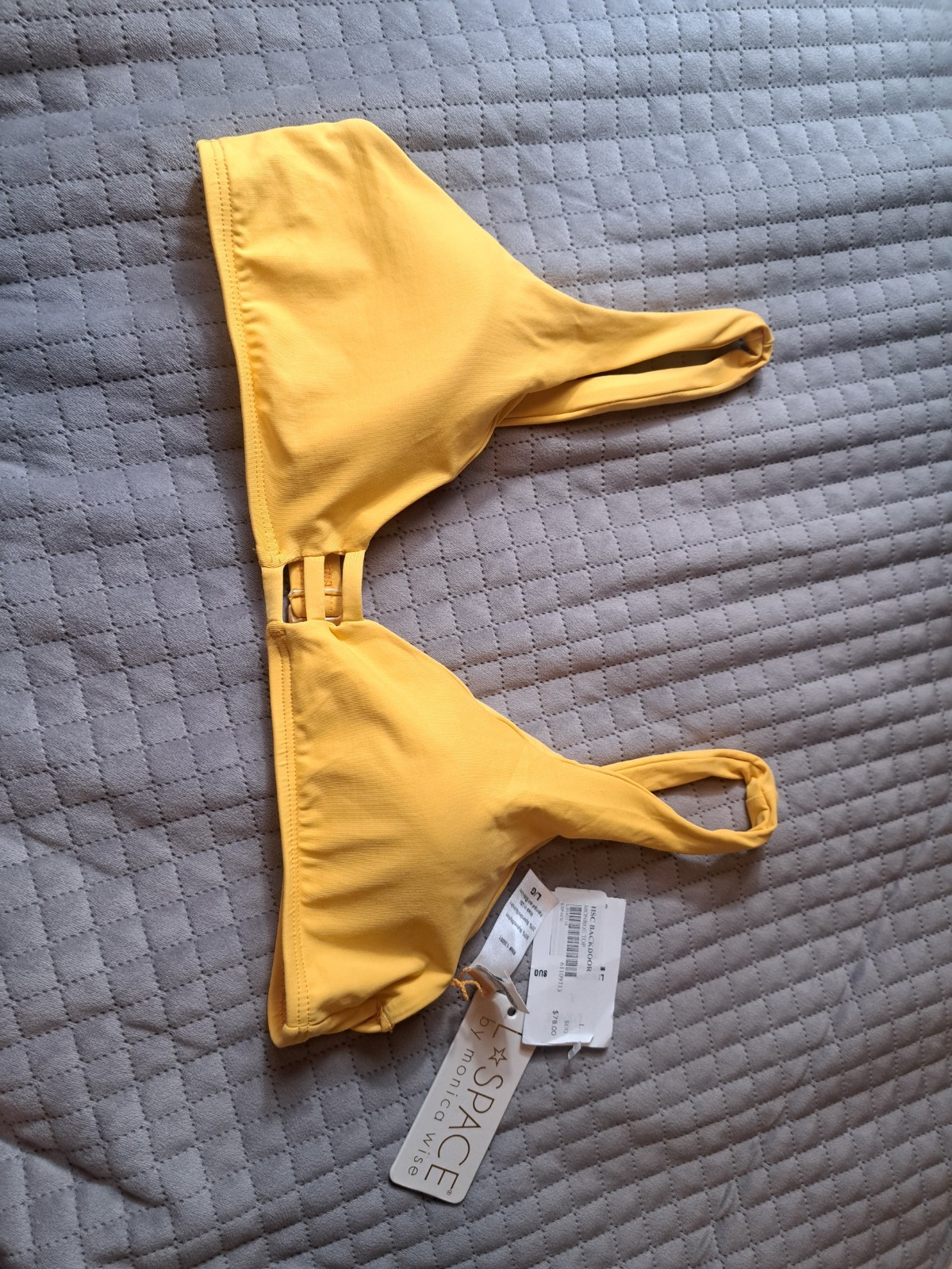 NWT L Space Monroe Swim Bikini Top Women's Large NEW Yellow Pool Beach Vacation